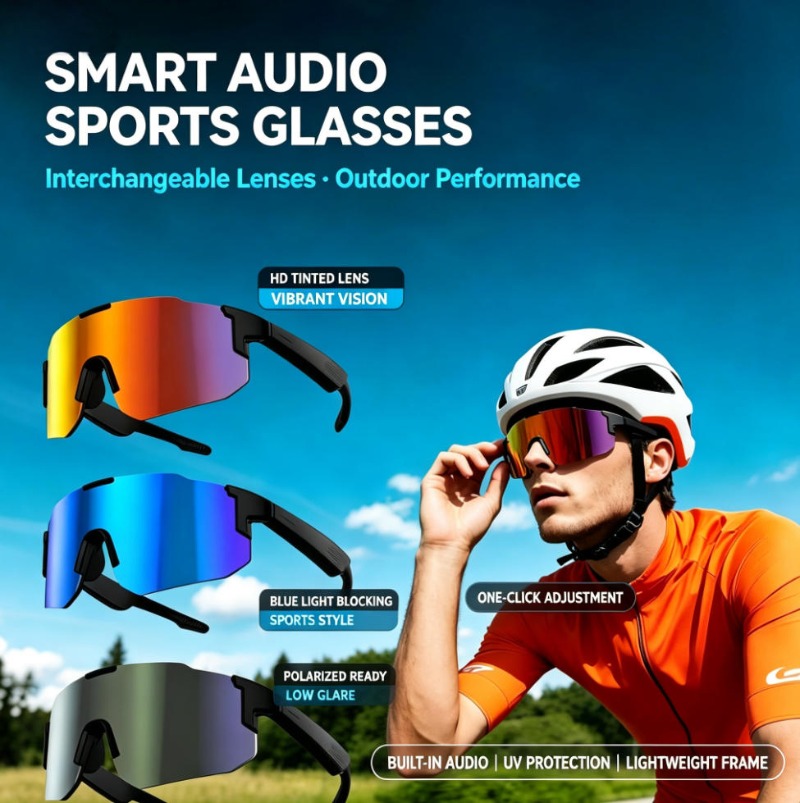 Outdoor Sport Glasses - Smart Audio Sports Sunglasses Bluetooth Headset