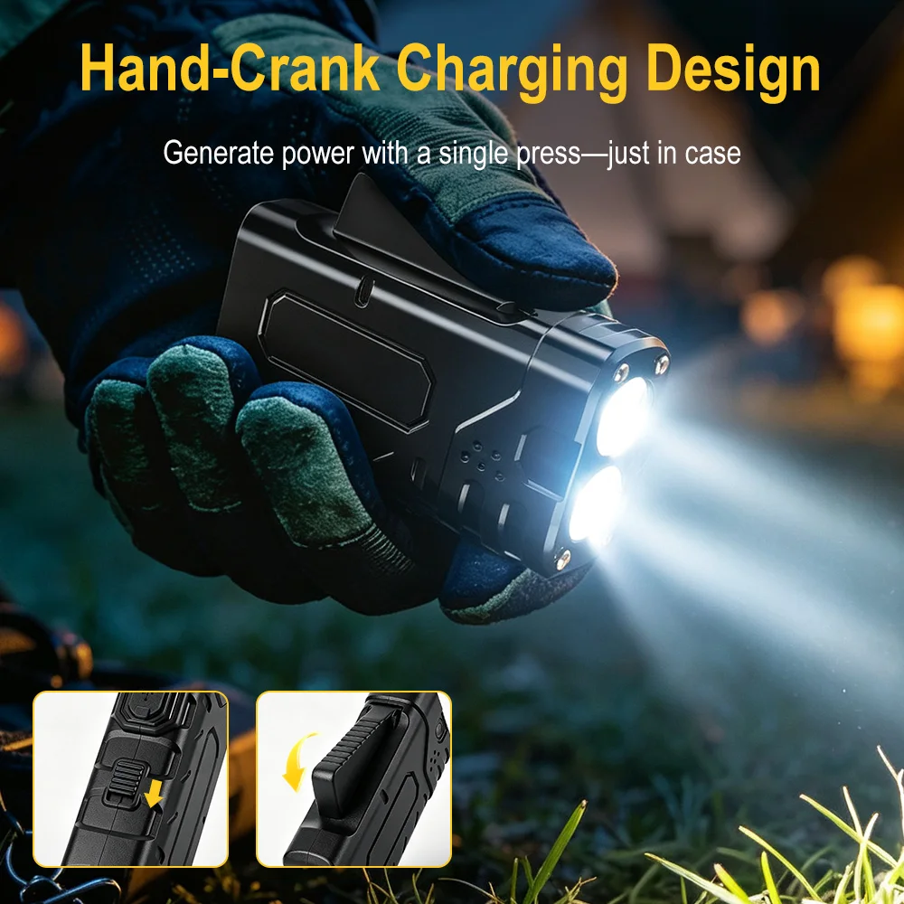 BORUIiT Hand Crank EDC LED Fla - огляд і ціна Outdoor Sport Activity