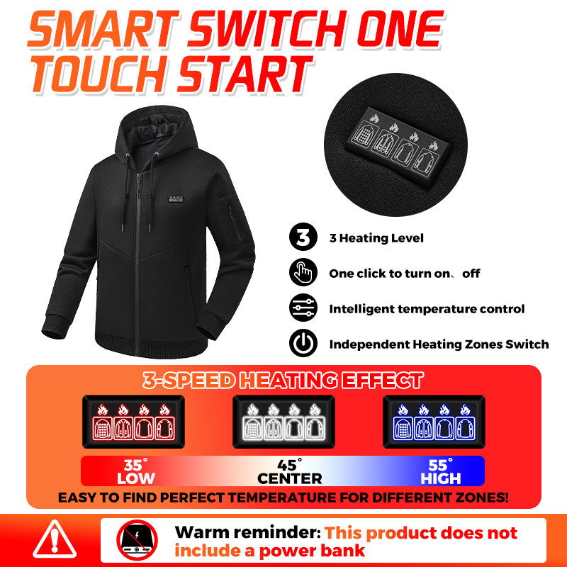 26 Zones Heated Hoodie Electri - огляд і ціна Outdoor Sport Jacket