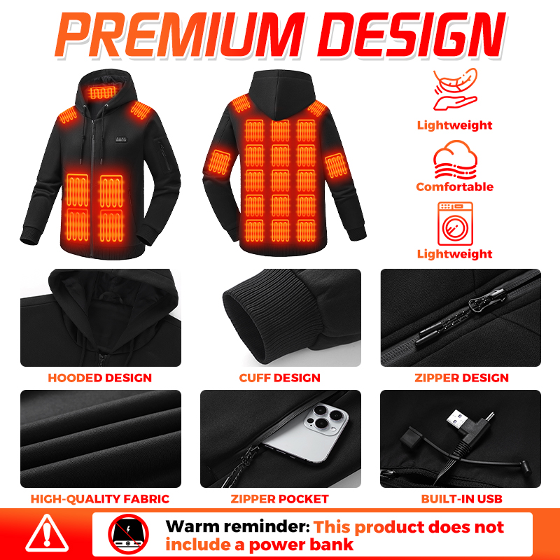 26 Zones Heated Hoodie Electri - огляд і ціна Outdoor Sport Jacket